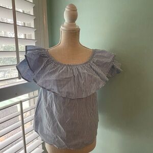 Potter's Pot Light Blue Ruffled Blouse-L